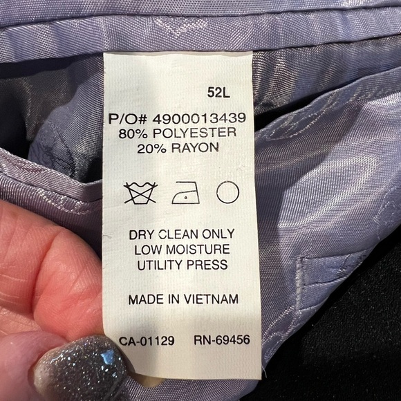 Sean John Fine Tailored Black Mens Sport Coat Suit Blazer Jacket 52 Long - Picture 6 of 7